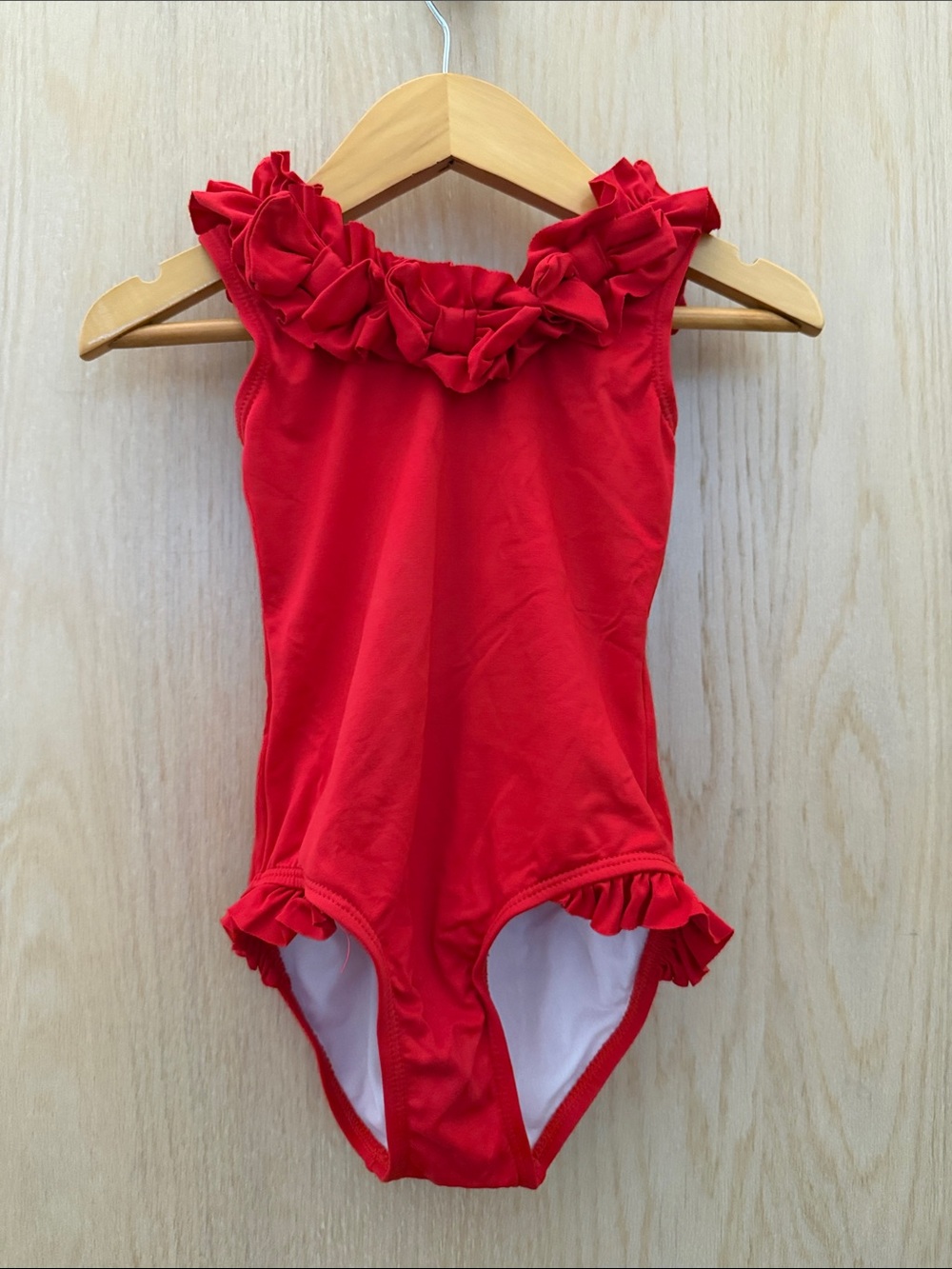Janie and Jack Red Ruffle-Trim One-Piece Swimsuit